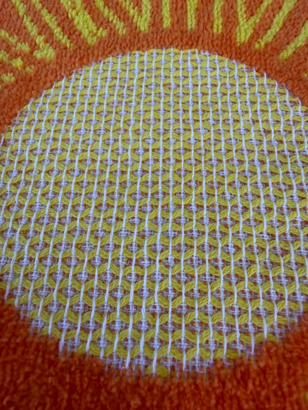 Costco Oversized Beach Towel Blazing Suns Orange Yellow 39x67 Soft 100% Cotton